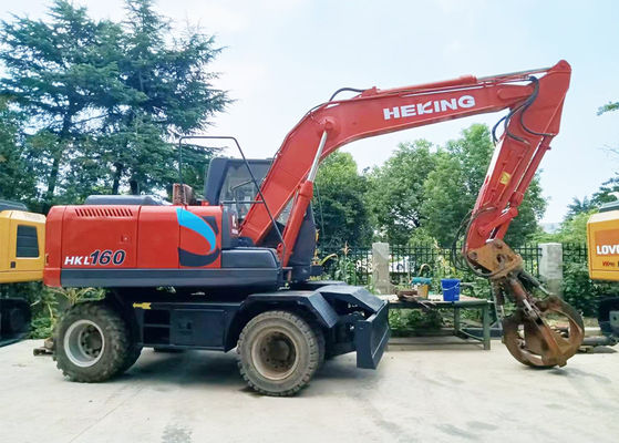 HKL160 Second Hand Excavator Wheel Steel Grabbing Machine Used Excavator Machine